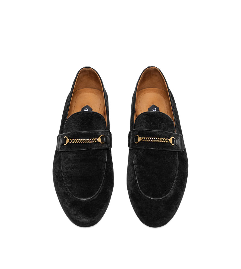 TOM FORD TEXTURED VELVET LIAM CHAIN LOAFER outlook