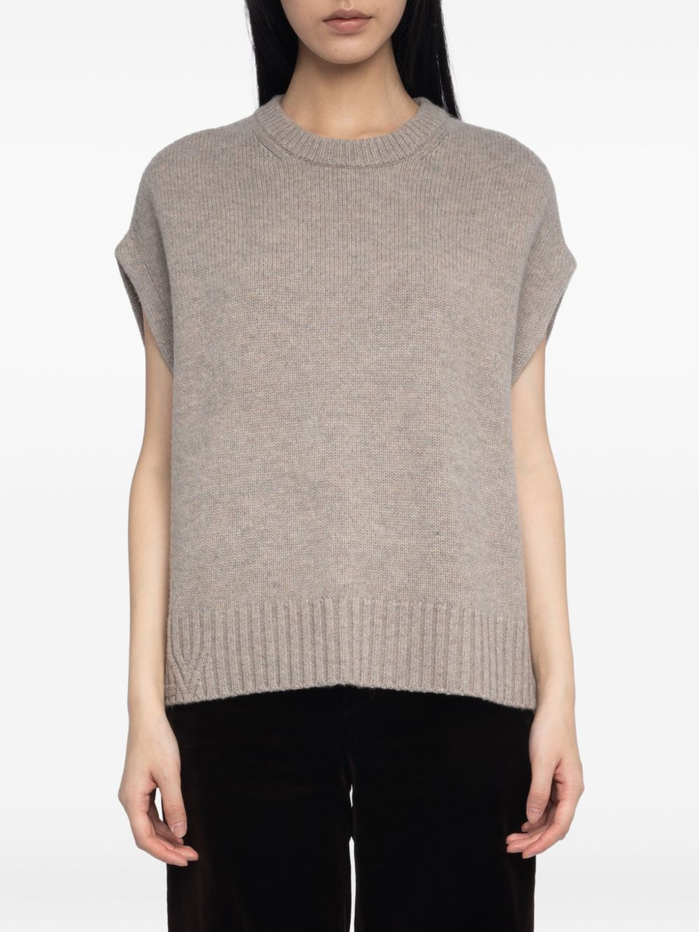 knitted sleeveless vest - 4