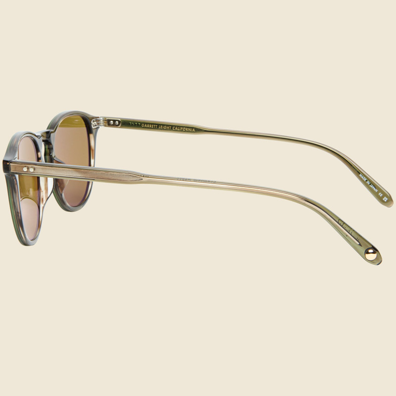 Garrett Leight Hampton 46mm Olive Tortoise/Semi-Flat Pure Coffee outlook