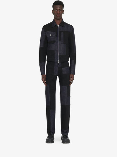 Alexander McQueen Men's Patchwork Workwear Jeans in Indigo/black outlook