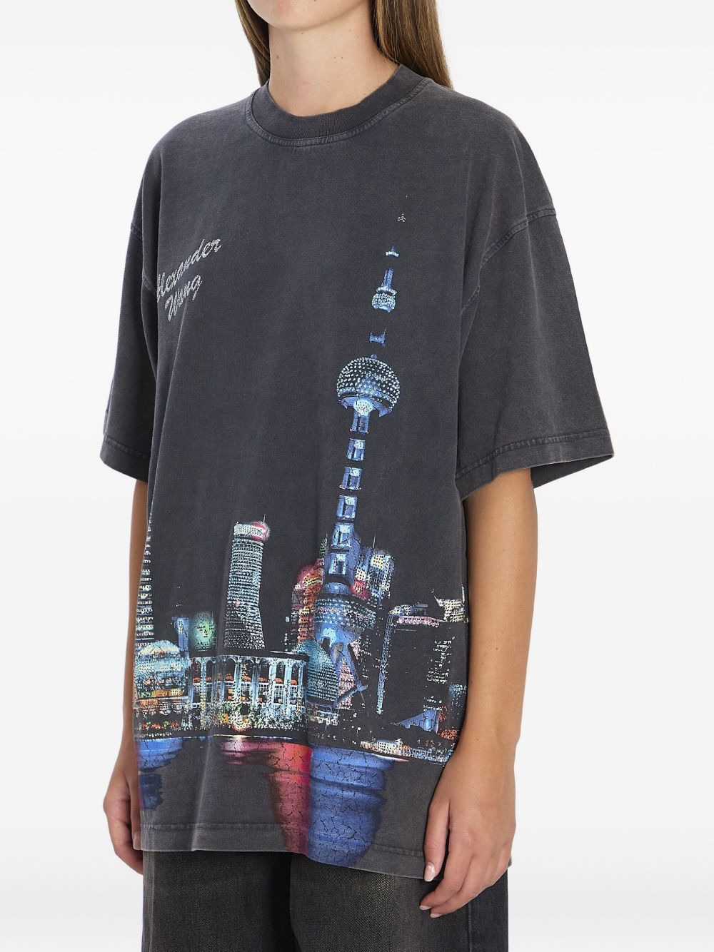 printed rhinestone-embellished  T-shirt - 2