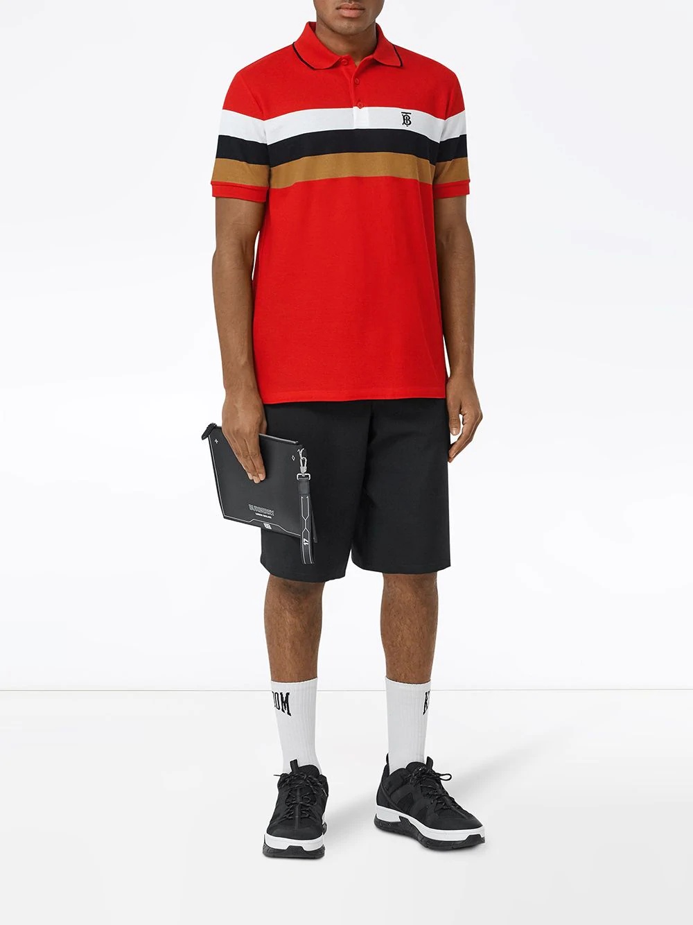 striped TB motif polo shirt - 2