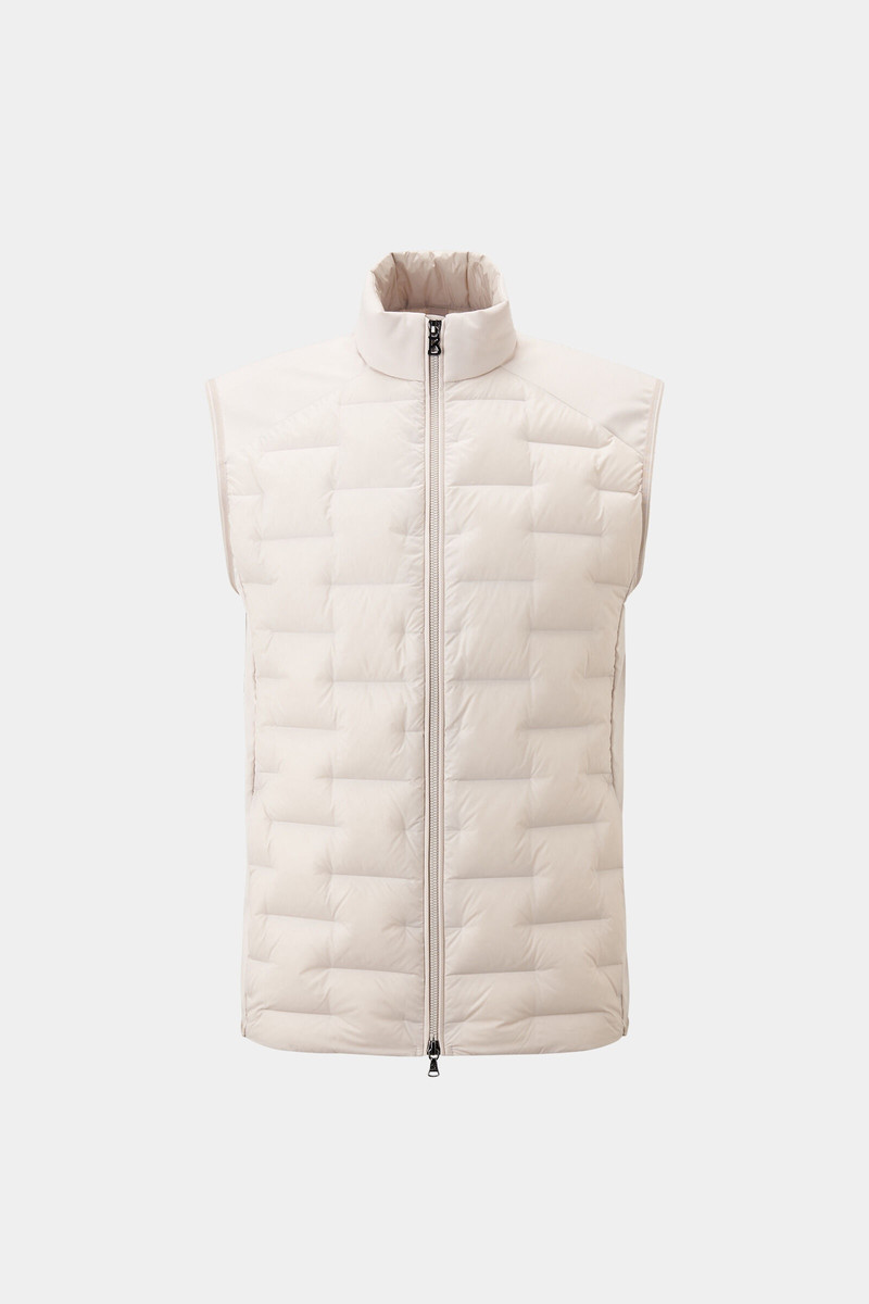 Dallin lightweight down vest in Sand 1