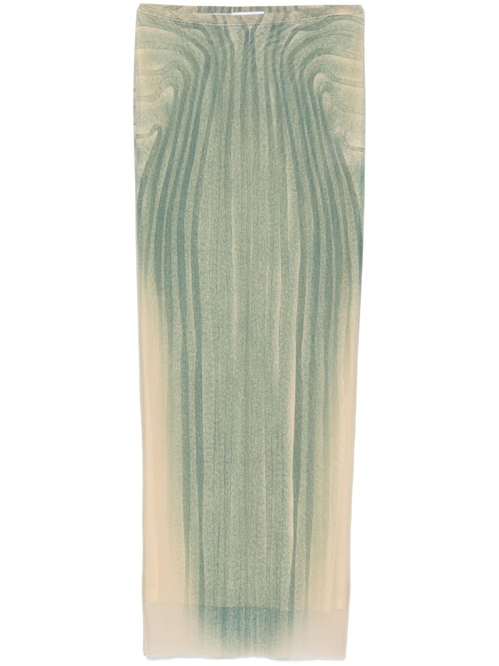 Jean Paul Gaultier Women Spiral Printed Mesh Long Skirt - 4