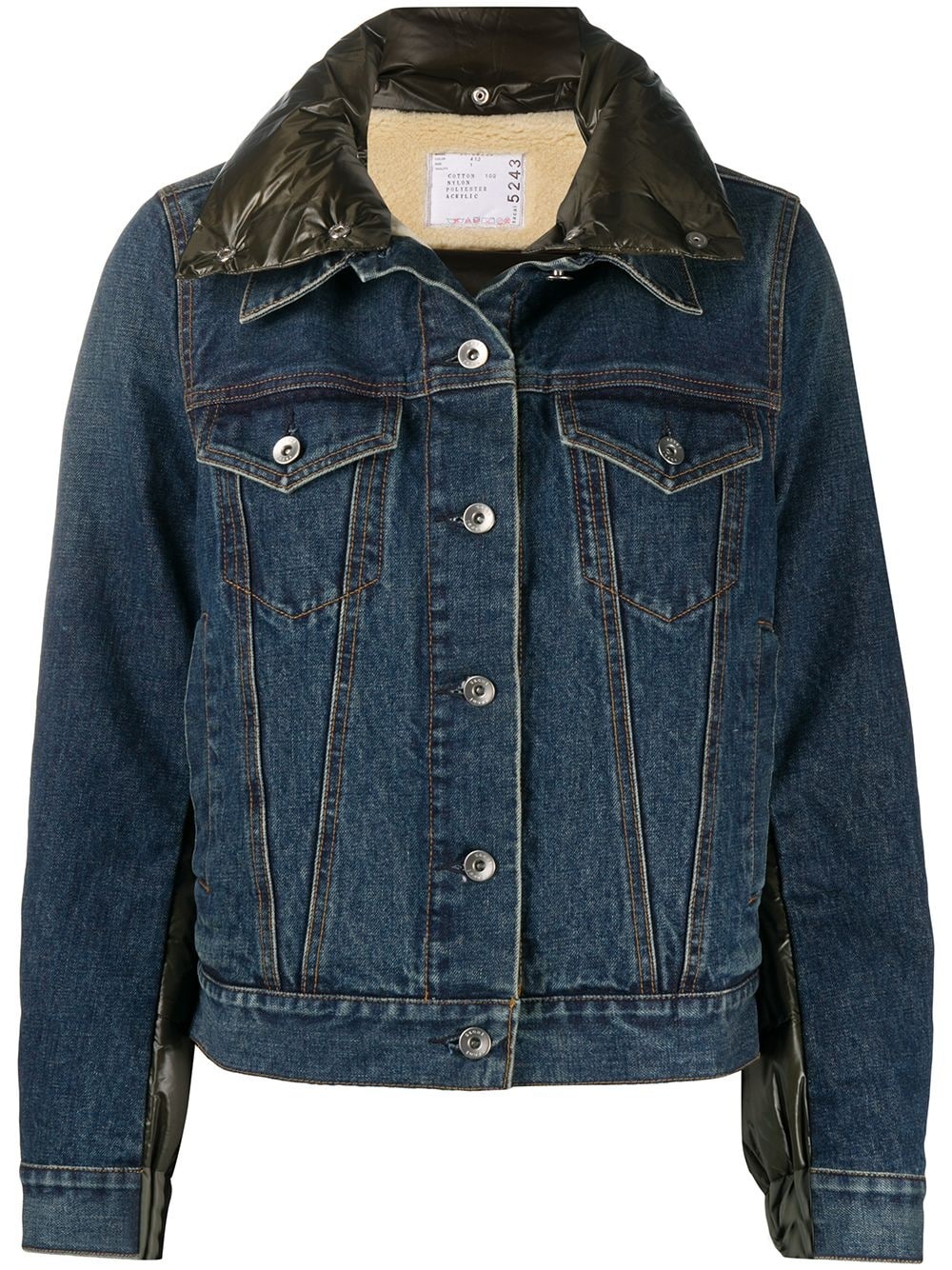 padded-back denim jacket - 1