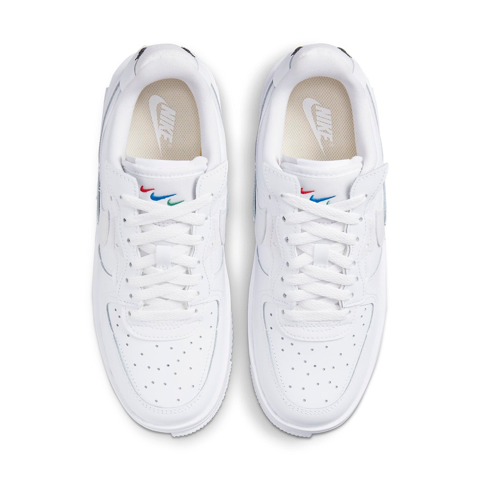 (WMNS) Nike Air Force 1 Fontanka 'Triple White Multi Color Swoosh' DH1290-100 - 4