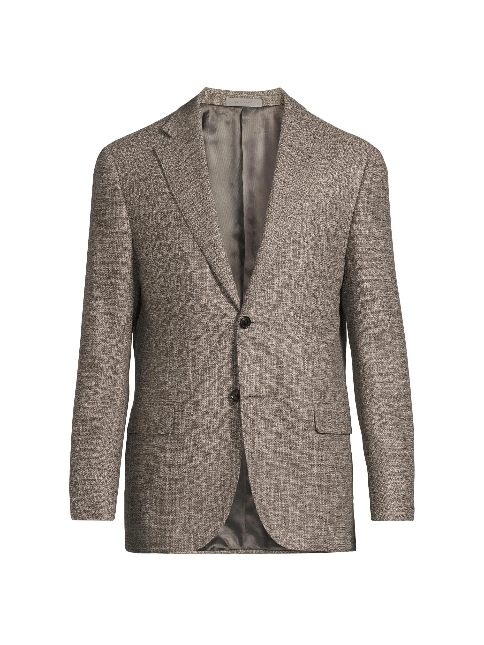 Men's Wool & Cashmere Tailored Jacket - Medium Natural - 1