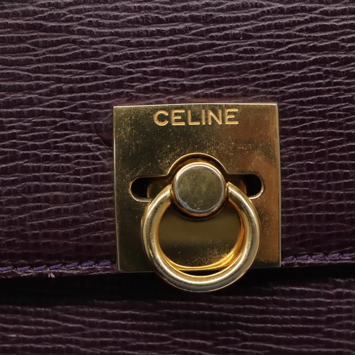 CELINE Hand Bag Leather Purple - 14