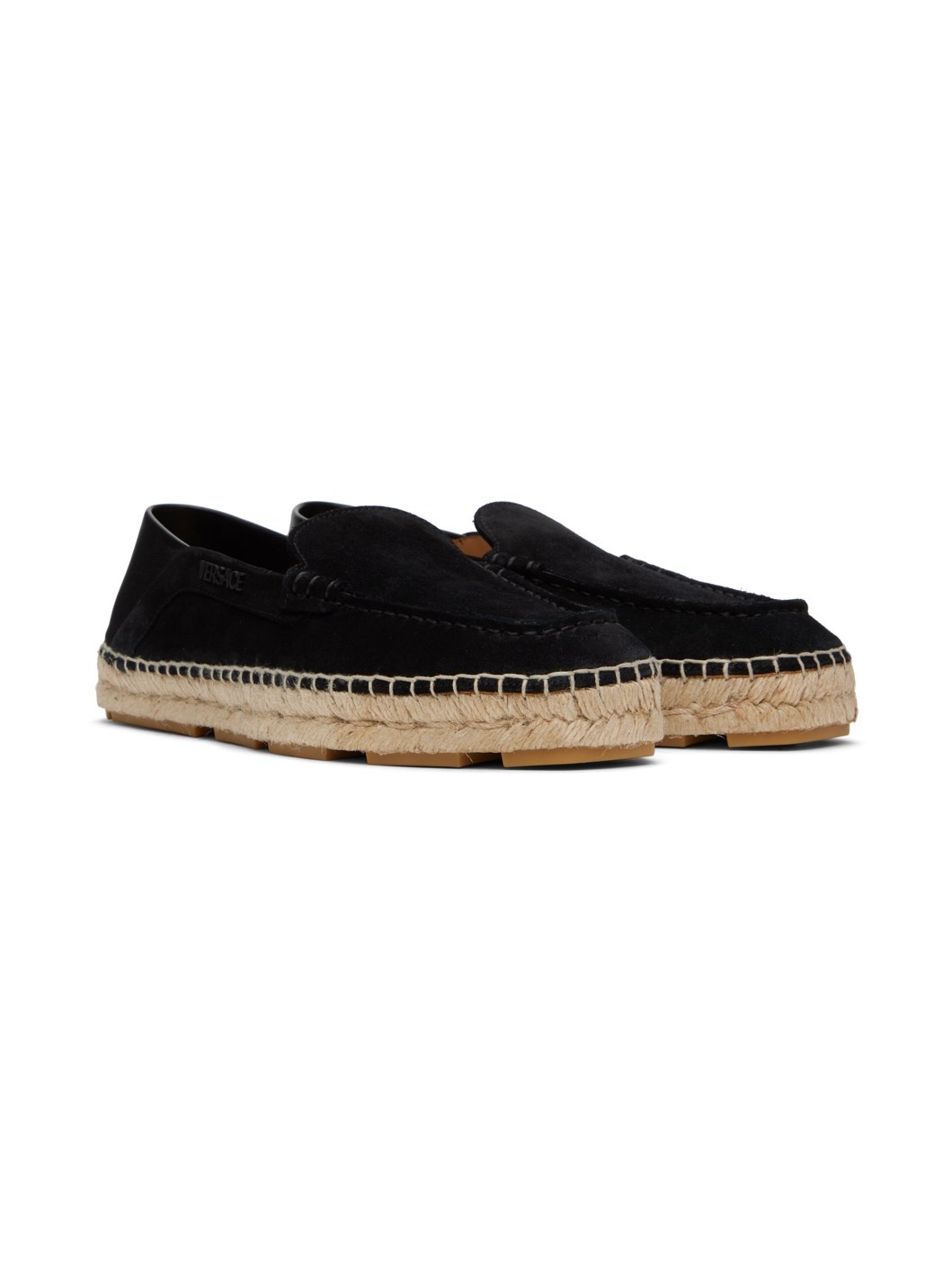 Black Logo Suede Espadrilles - 4