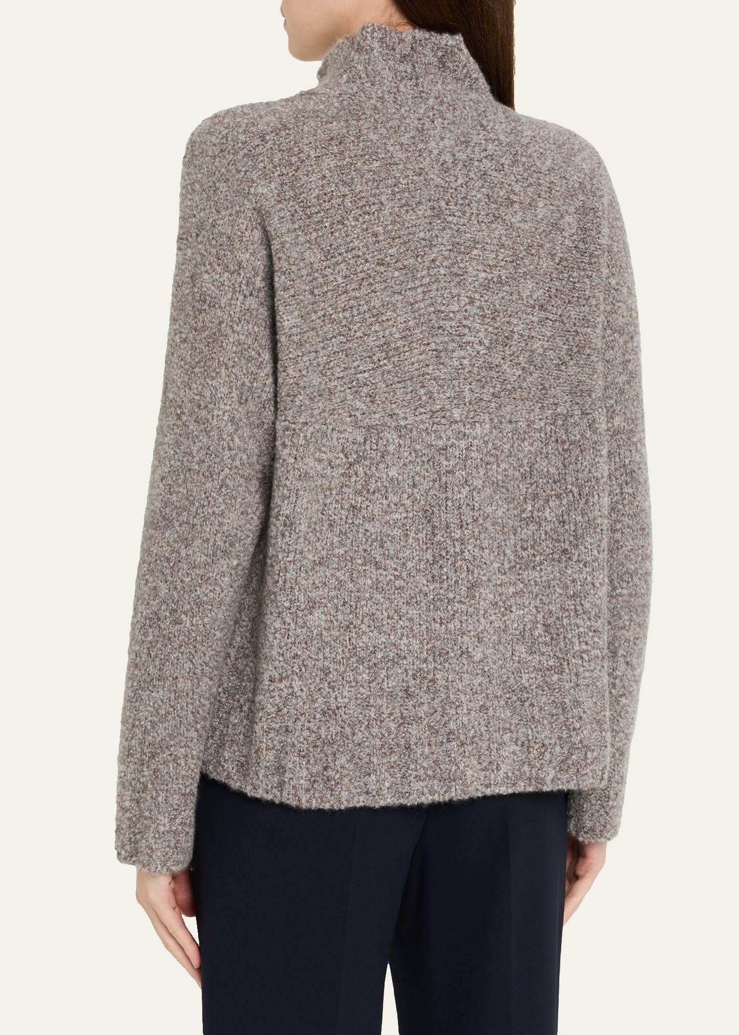 Cashmere-Silk Boucle Turtleneck Sweater - 3