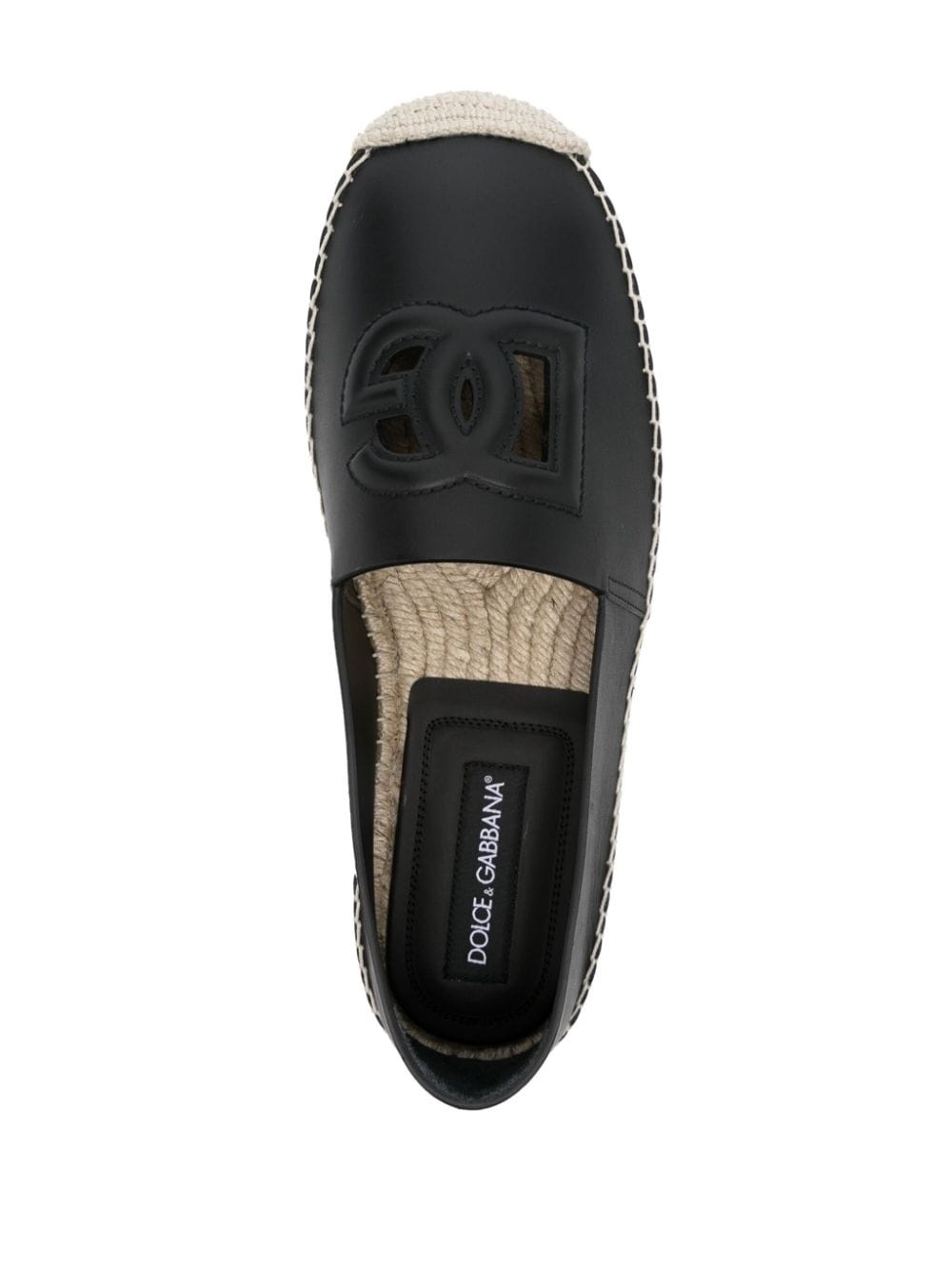 logo-embossed leather espadrilles - 4