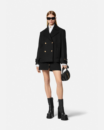 VERSACE Wool Double-Breasted Peacoat outlook