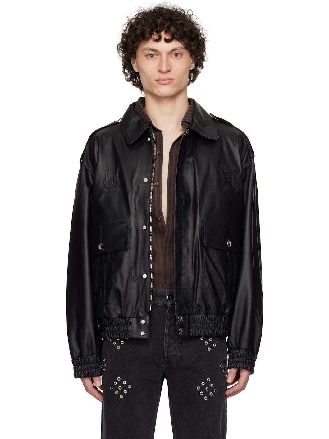 Black Robert Leather Jacket - 1