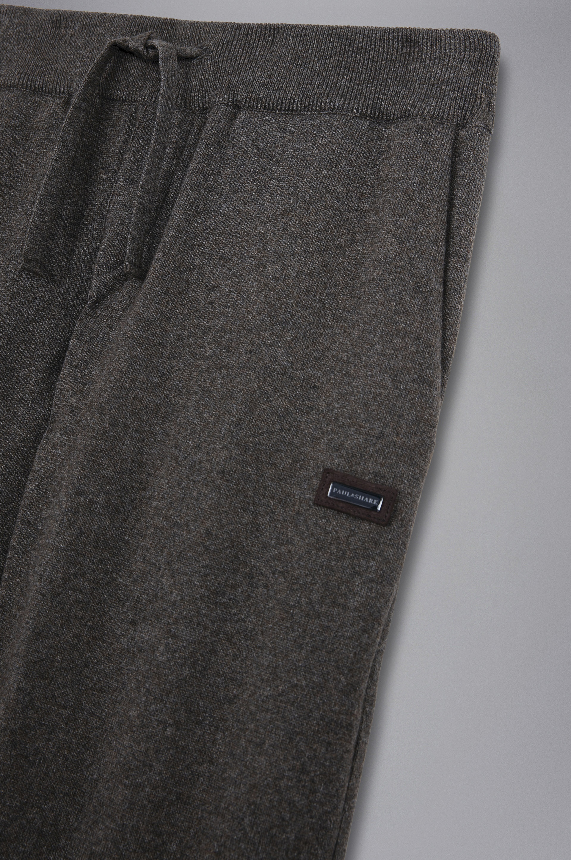WOOL TRACKPANTS WITH LEATHER DETAILS - 5