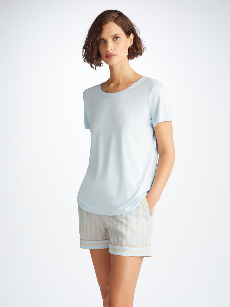Women's Lounge Shorts Amalfi 20 Cotton Batiste Blue - 2