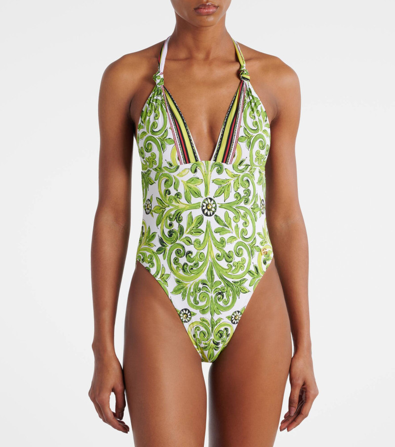 Dolce & Gabbana Printed halterneck swimsuit outlook