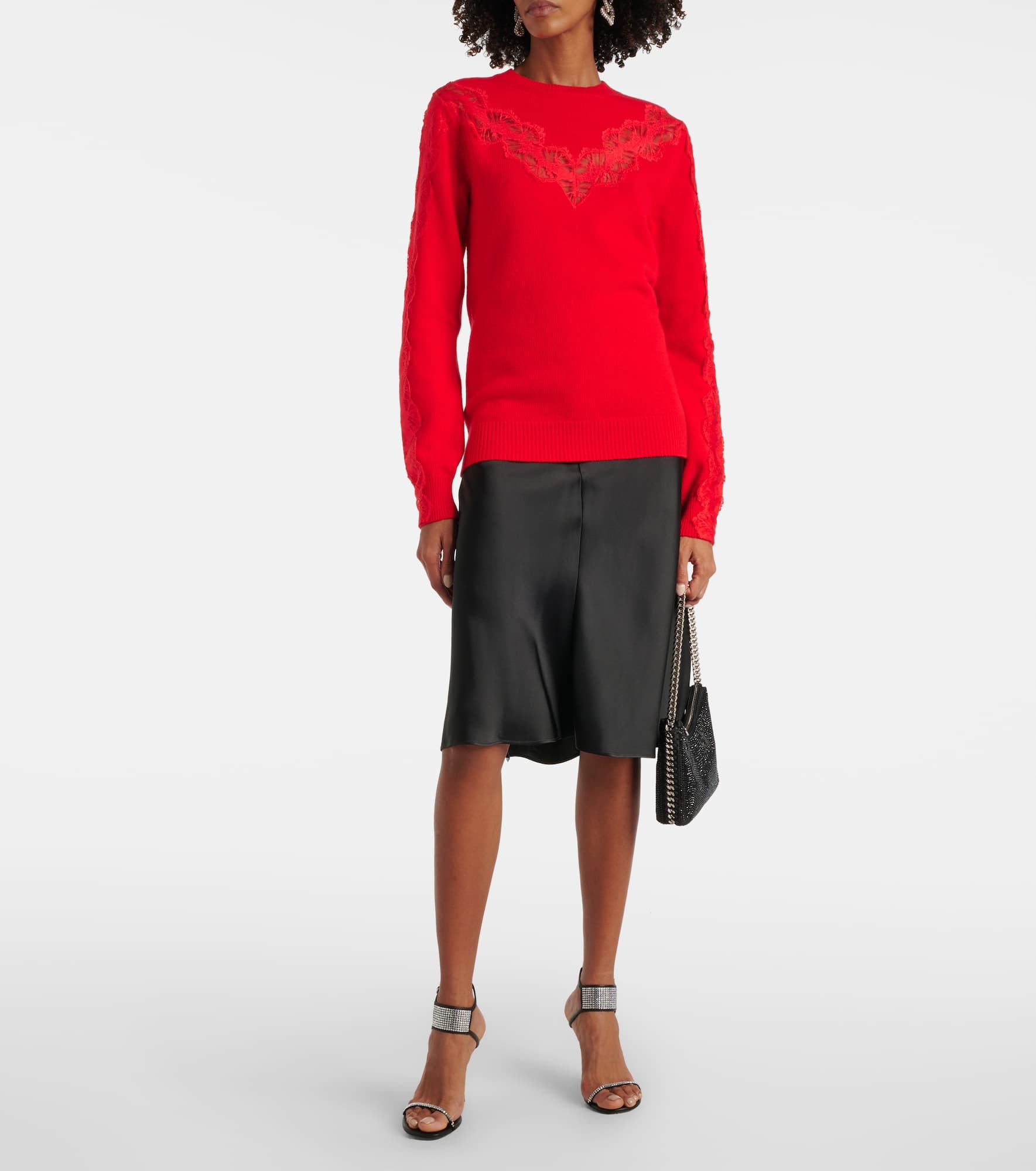 Lace-trimmed wool sweater - 2