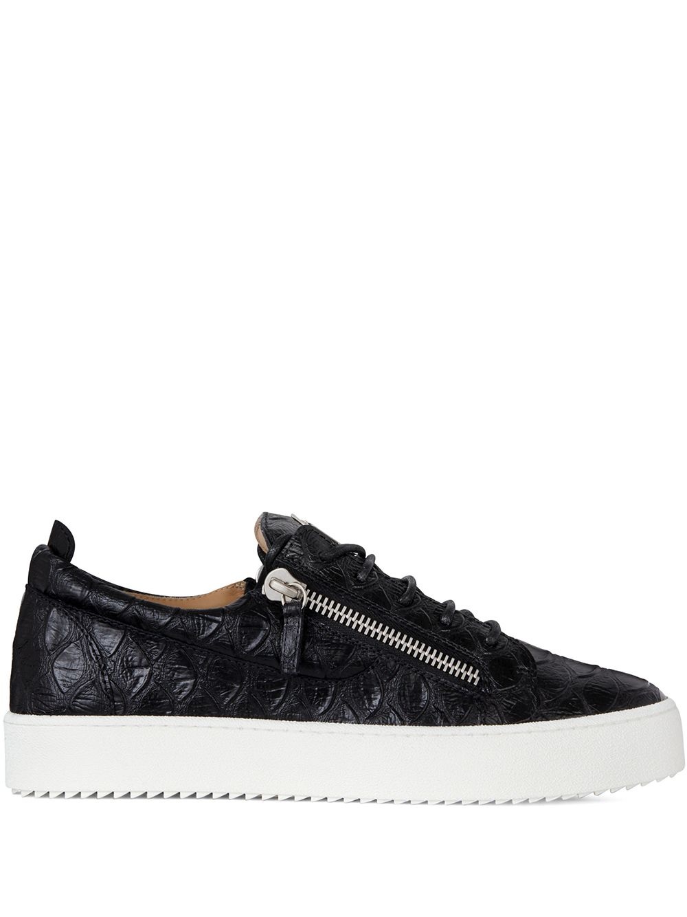 patent leather side-zip sneakers - 1