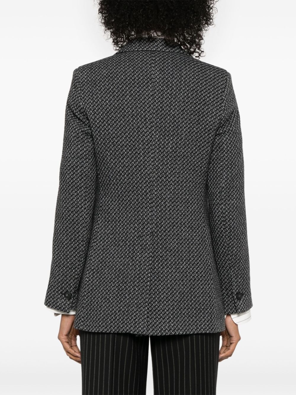 single-breasted knitted blazer - 4