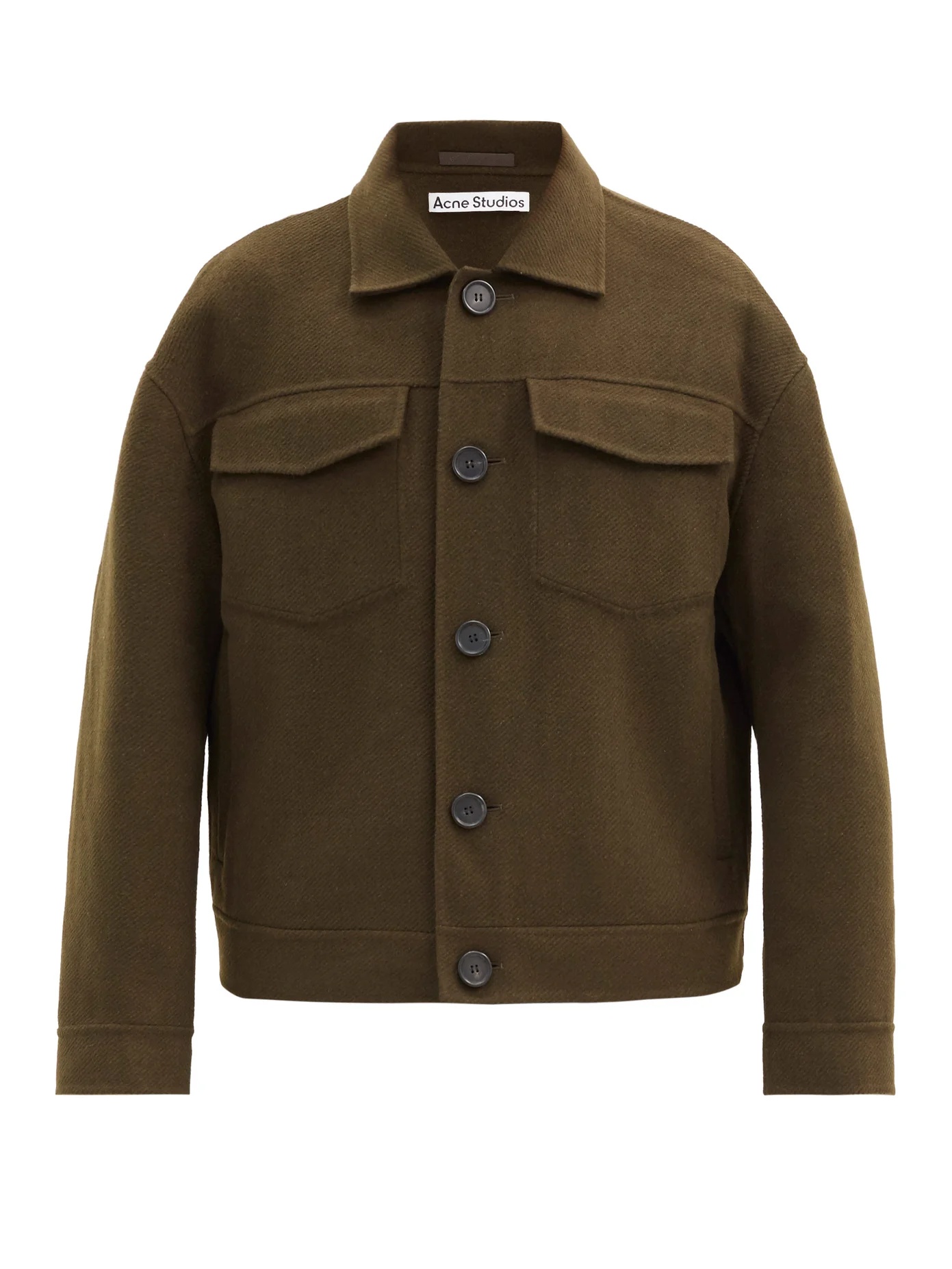 Boxy wool-twill jacket - 1