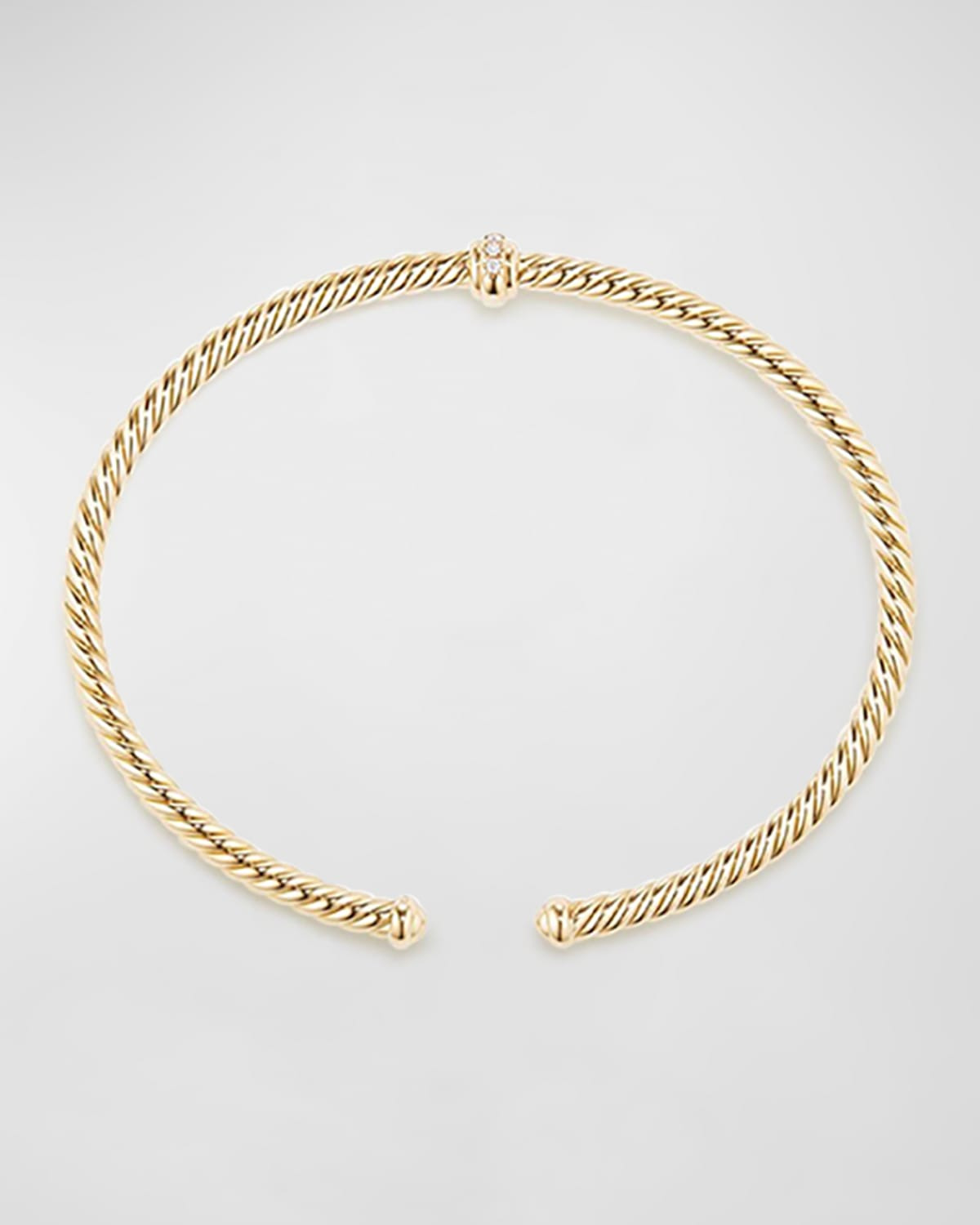 Cablespira 18k Gold Flex Bracelet with Diamond Center Station - 2