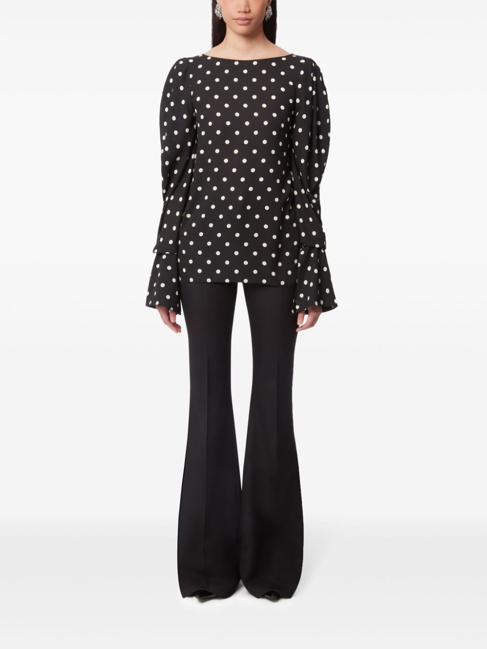 polka-dot puff-sleeves blouse - 2