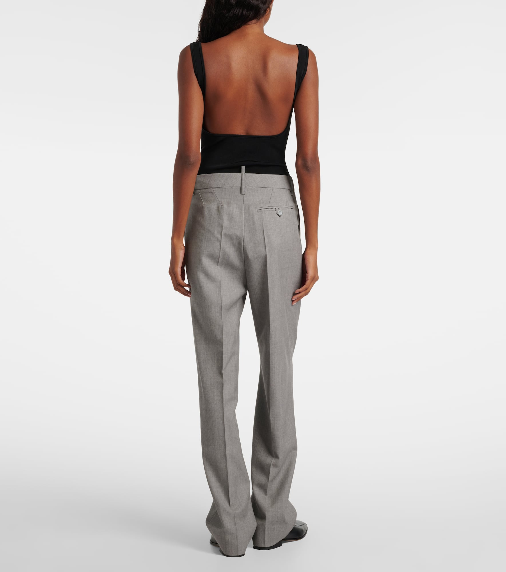 High-rise virgin wool straight pants - 3