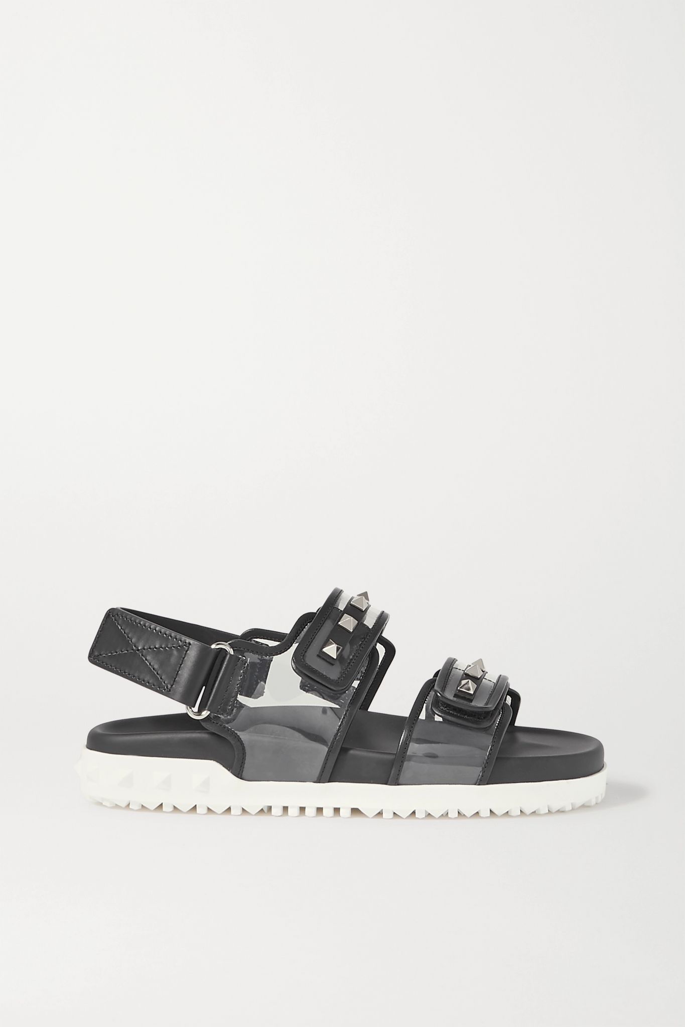 Valentino Garavani Rockstud leather and PVC sandals - 1