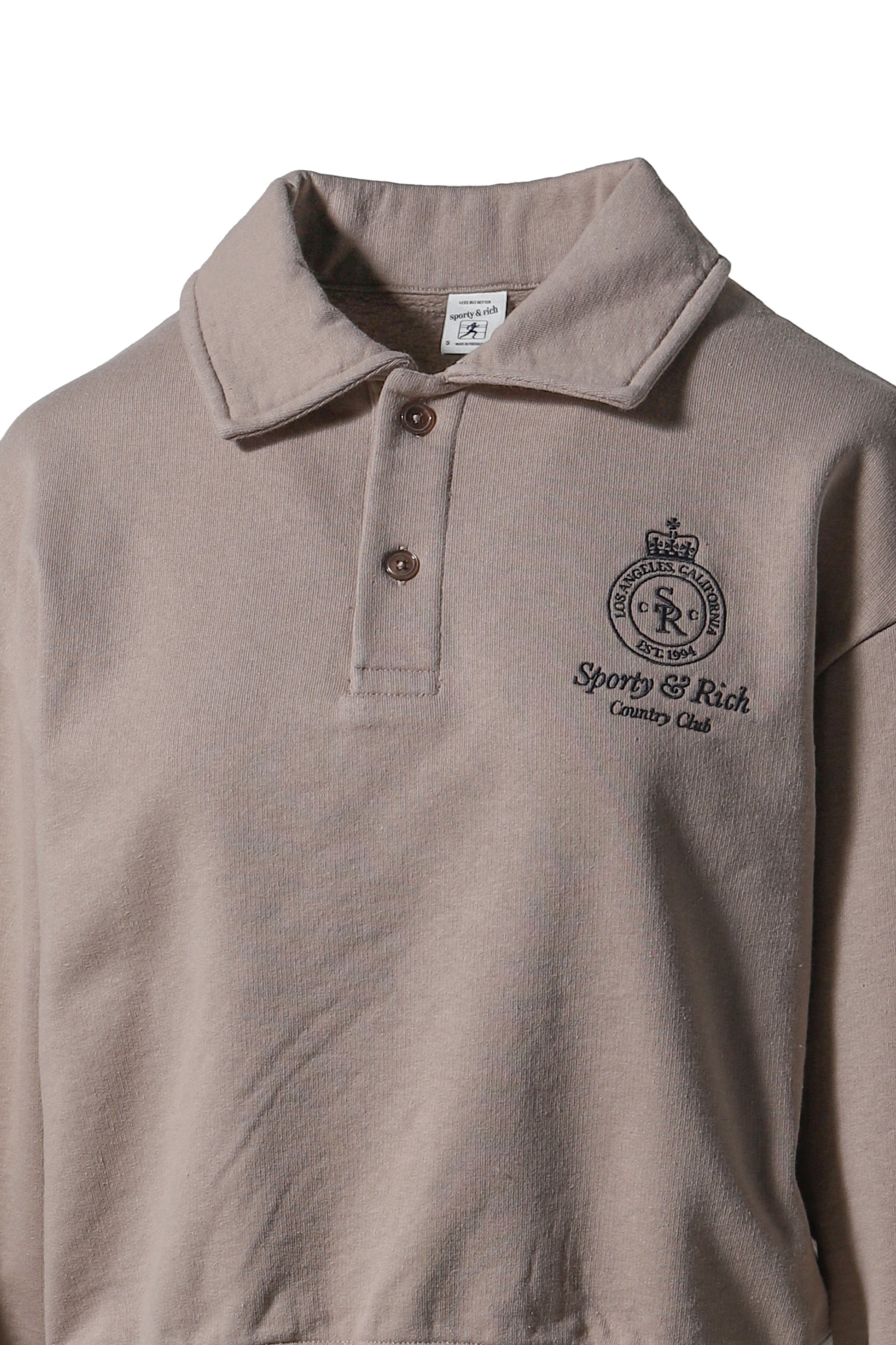 CROWN EMBROIDERED POLO / MINK - 4