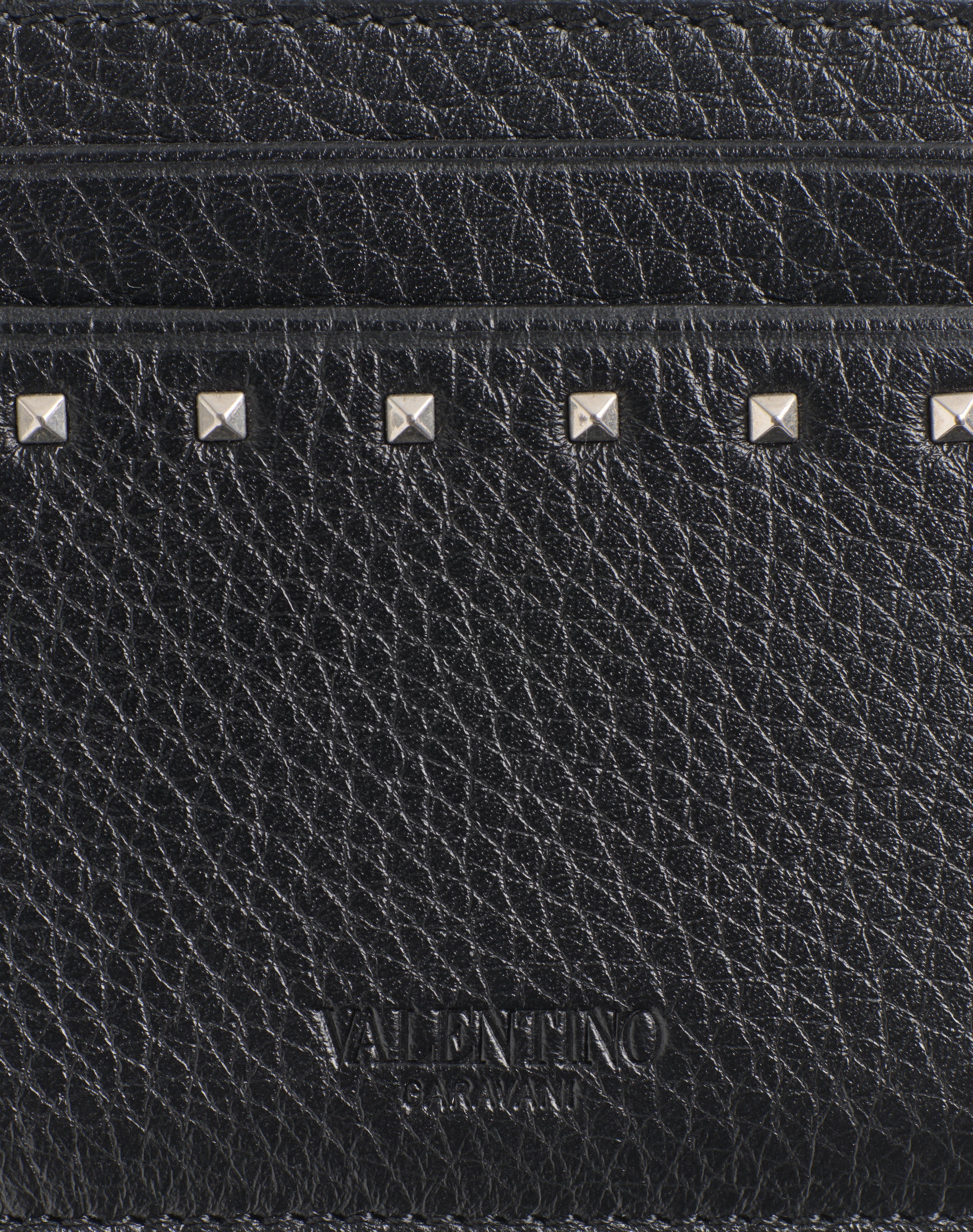 ROCKSTUD GRAINY CALFSKIN CARDHOLDER - 2