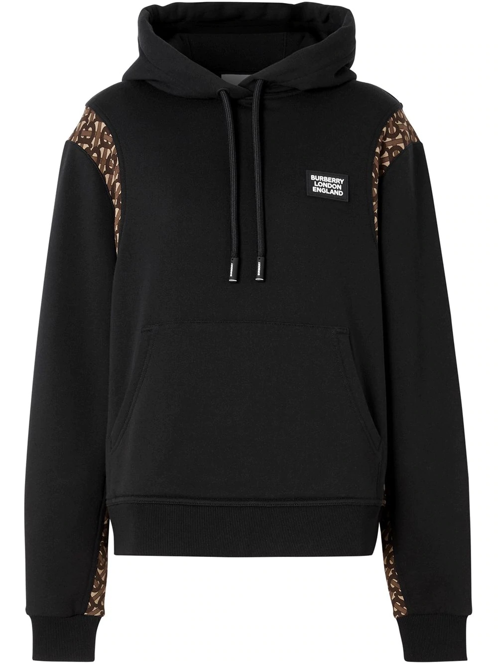 monogram print panel oversized hoodie - 1