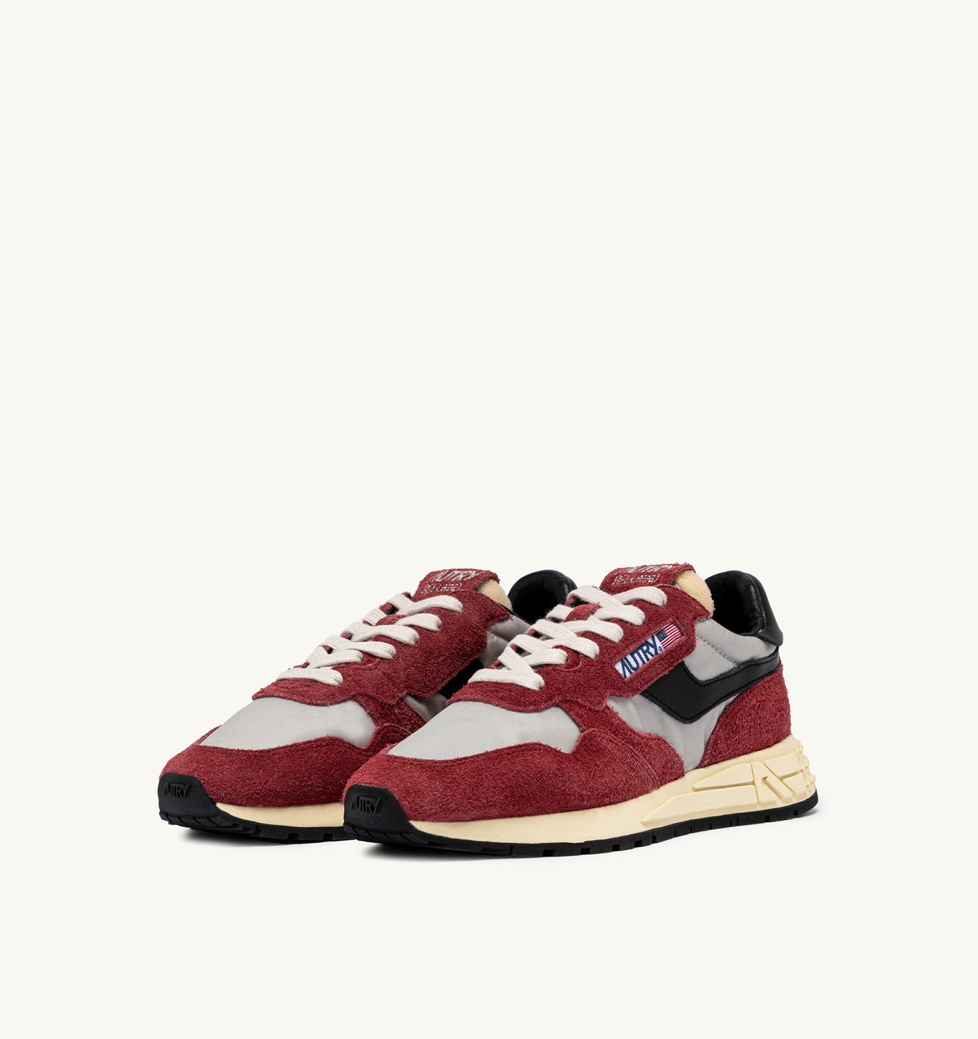 REELWIND LOW SNEAKERS IN RED AND BLACK NYLON AND SUEDE - 2