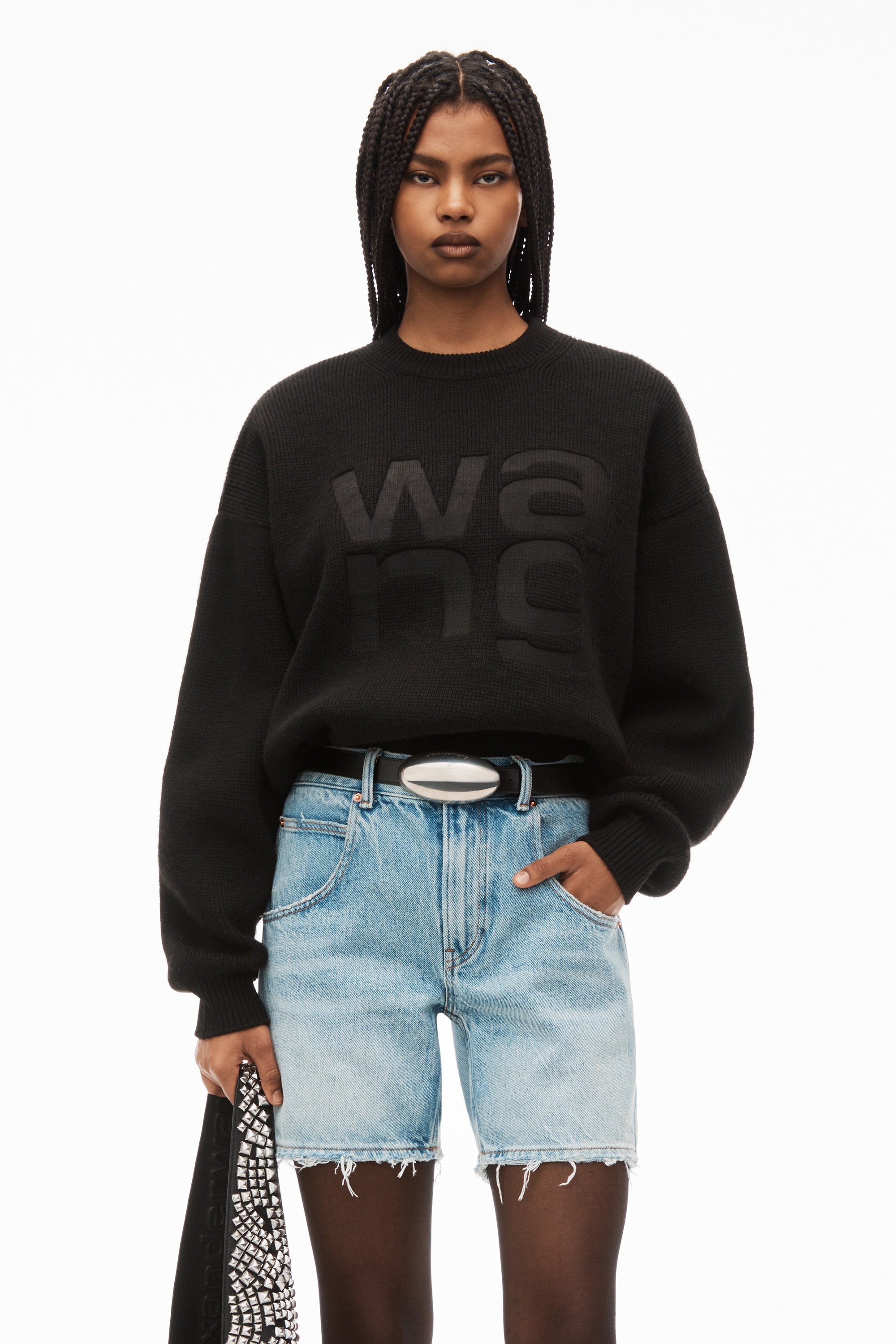 crewneck logo pullover in compact deboss - 2