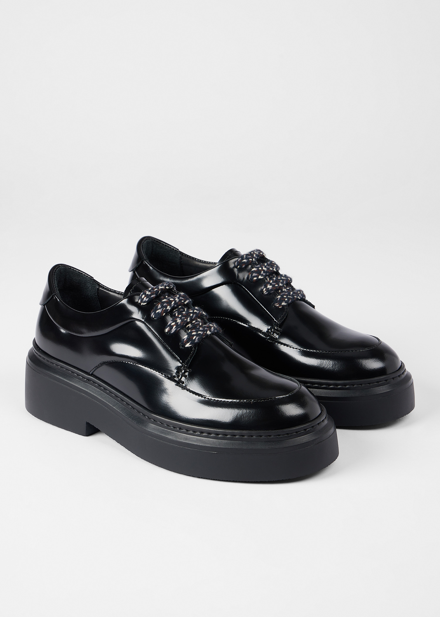 Women's Black 'Tunis' Leather Shoes - 2