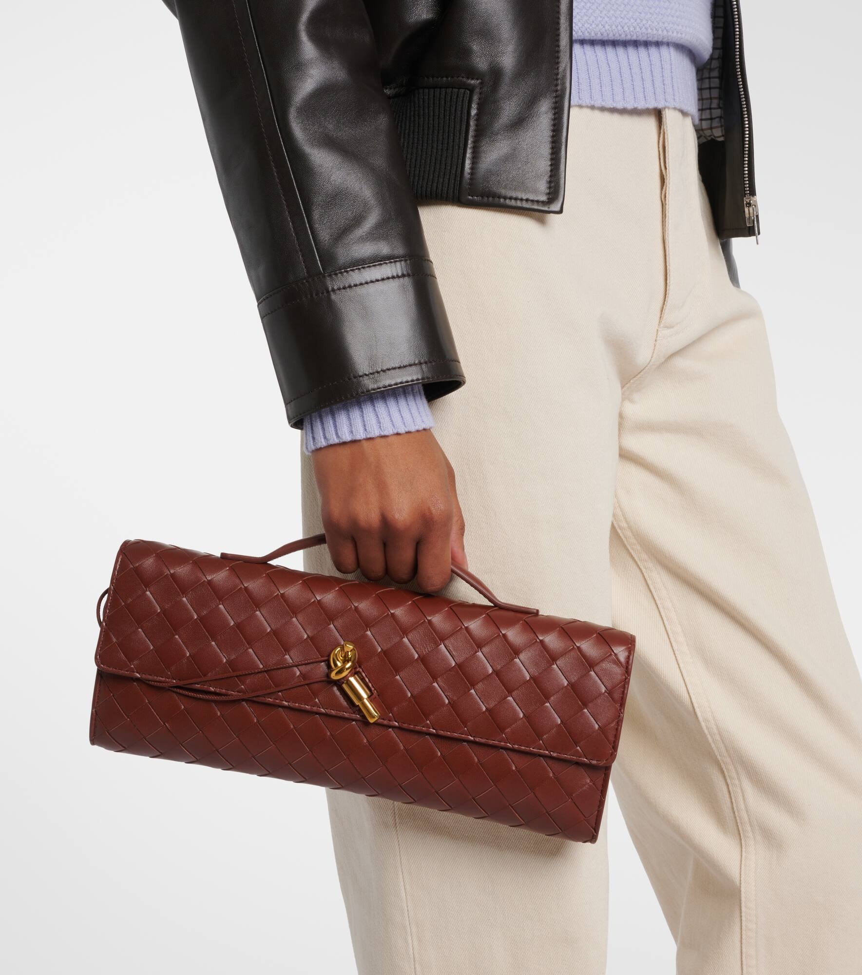 Andiamo Knot Intrecciato leather clutch - 2