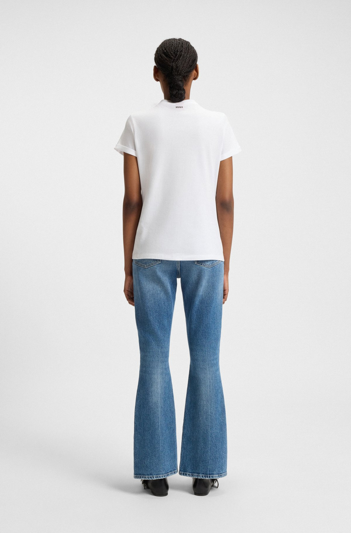 RELAXED FIT T-SHIRT IN COTTON WITH CUT-LOGO PRINT - 4