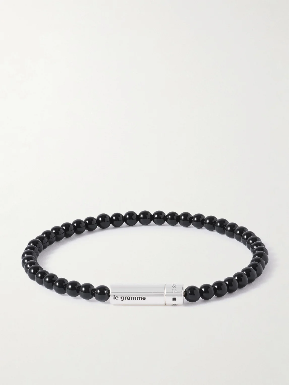 11g Sterling Silver and Onyx Beaded Bracelet - 1