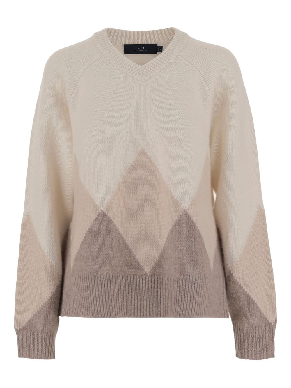 diamond-pattern cashmere sweater - 1