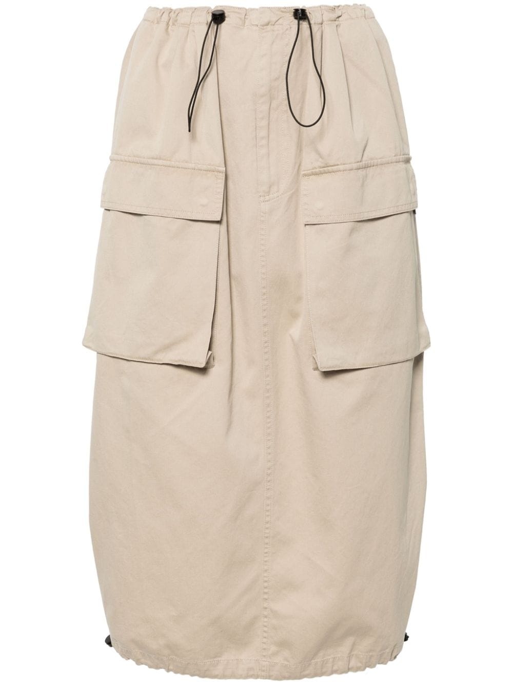 single stitch-logo midi skirt - 1