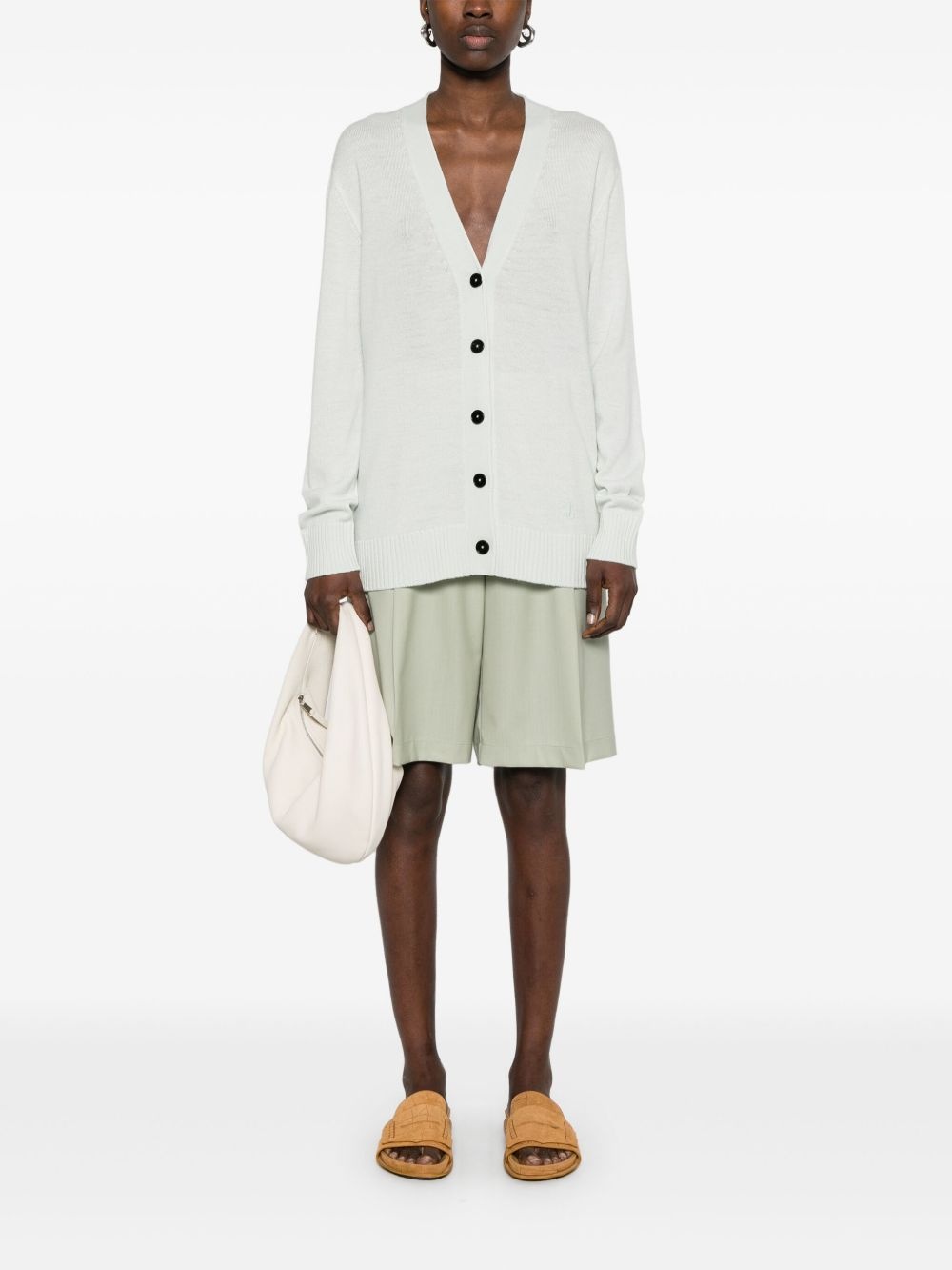 logo-embroidered cardigan - 2
