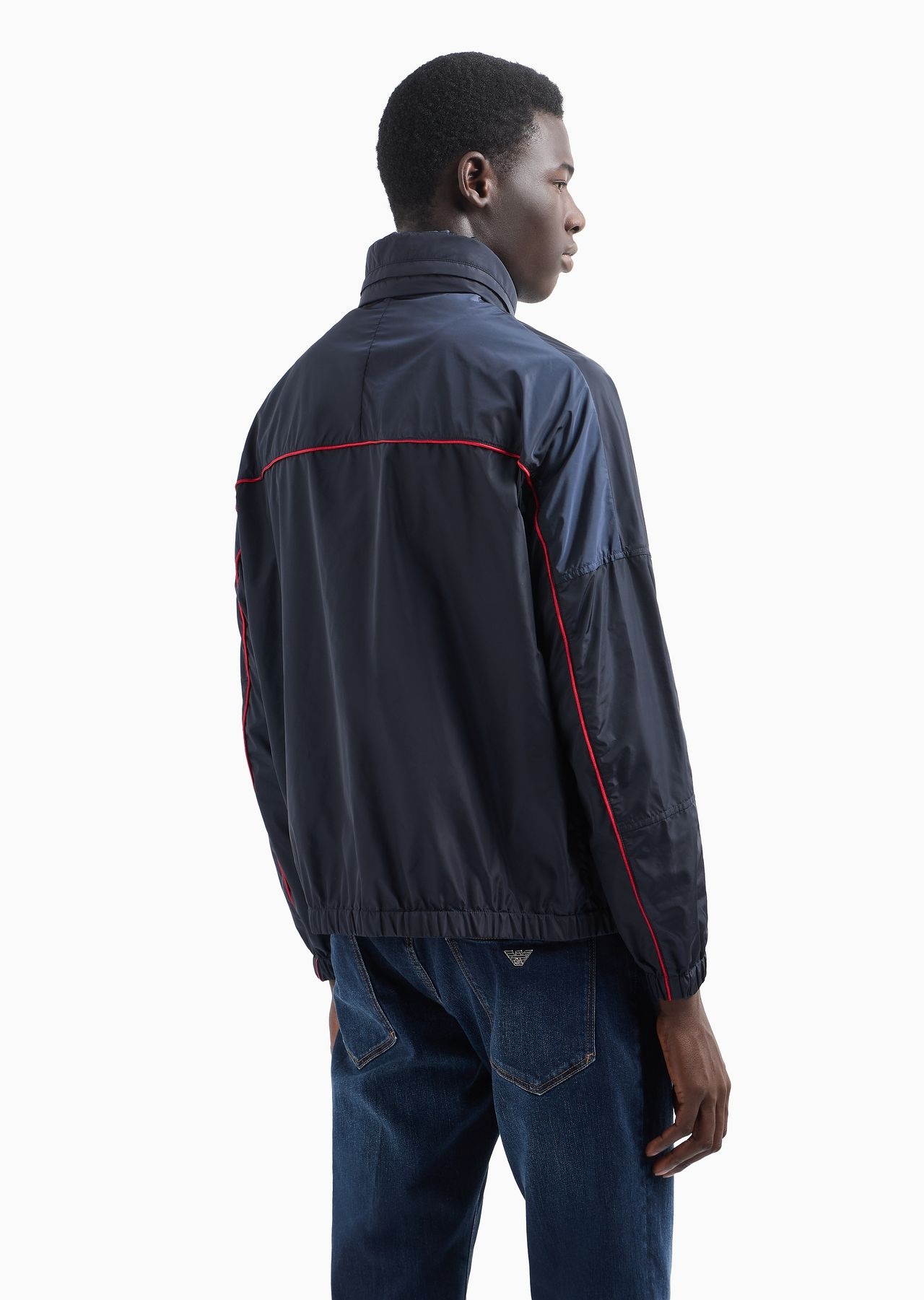 Valentine’s Day capsule collection nylon blouson with zip and piping - 3