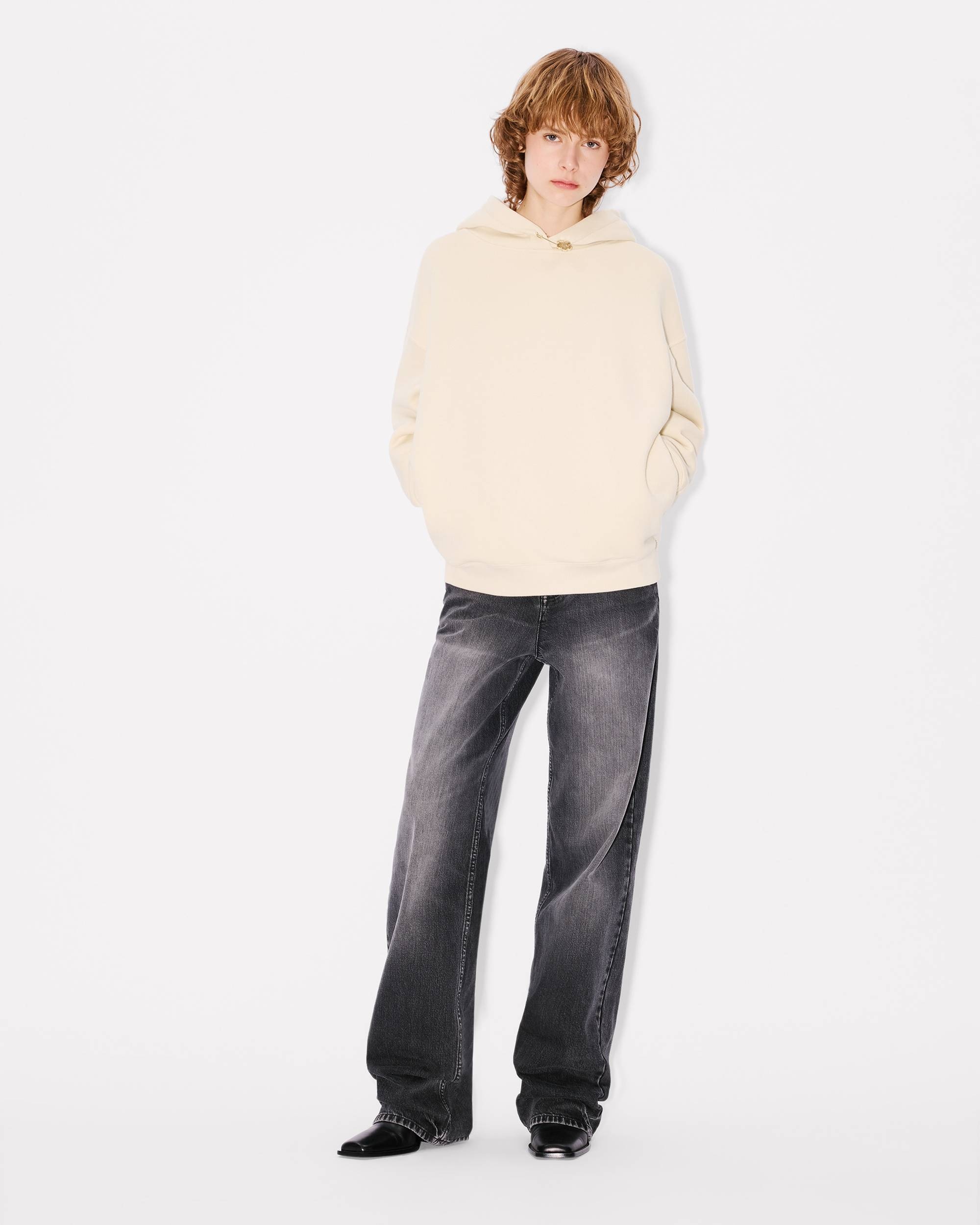 'Boke Flower' pin oversized hoodie in cotton - 5