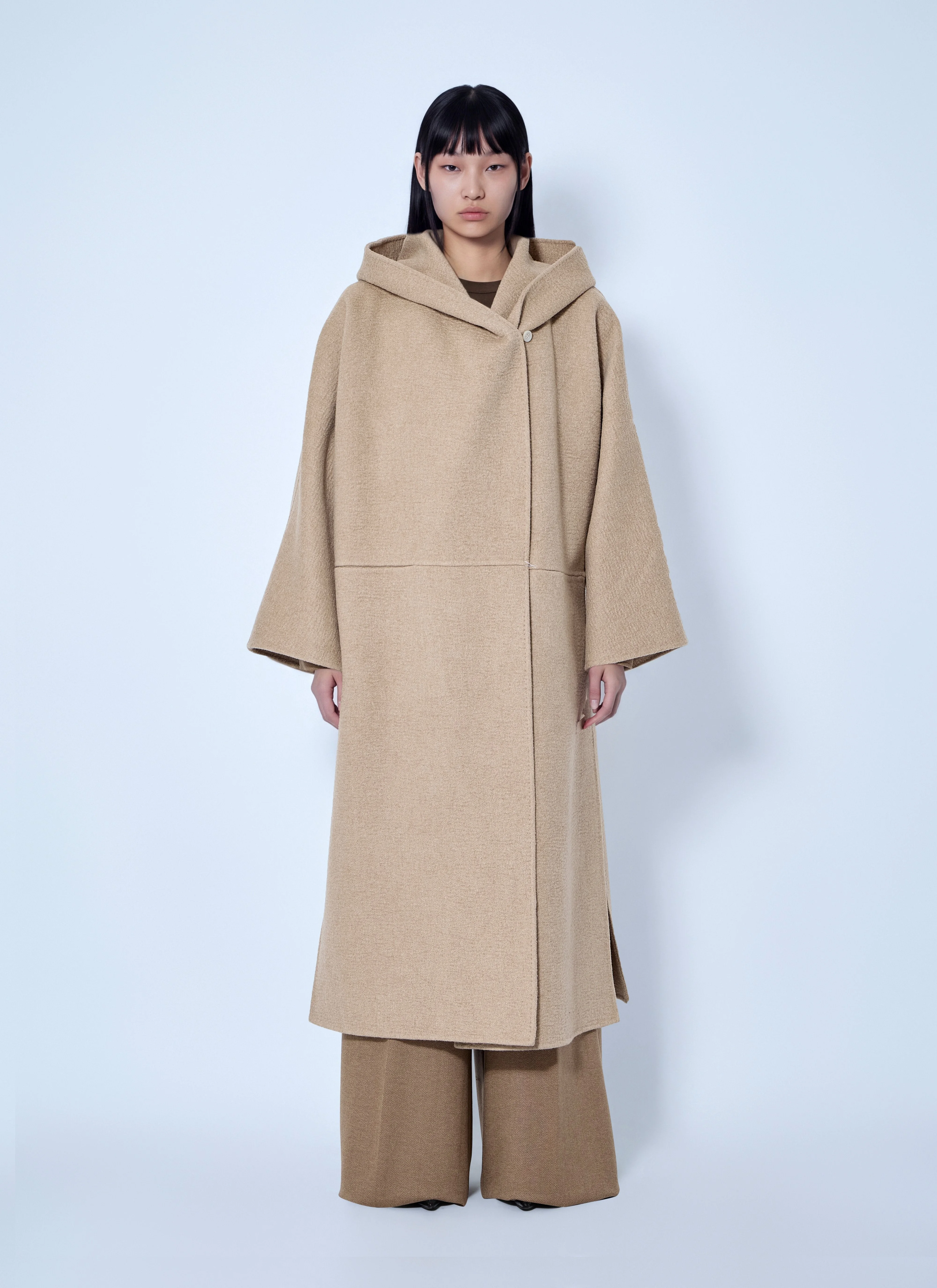 Max Mara Women Hooded Camel And Mohair Coat - 1