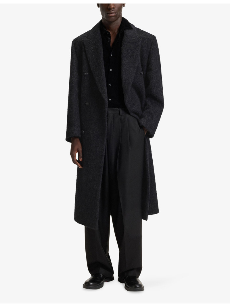 HUGO Double-Breasted Relaxed-Fit Wool-Blend Coat outlook