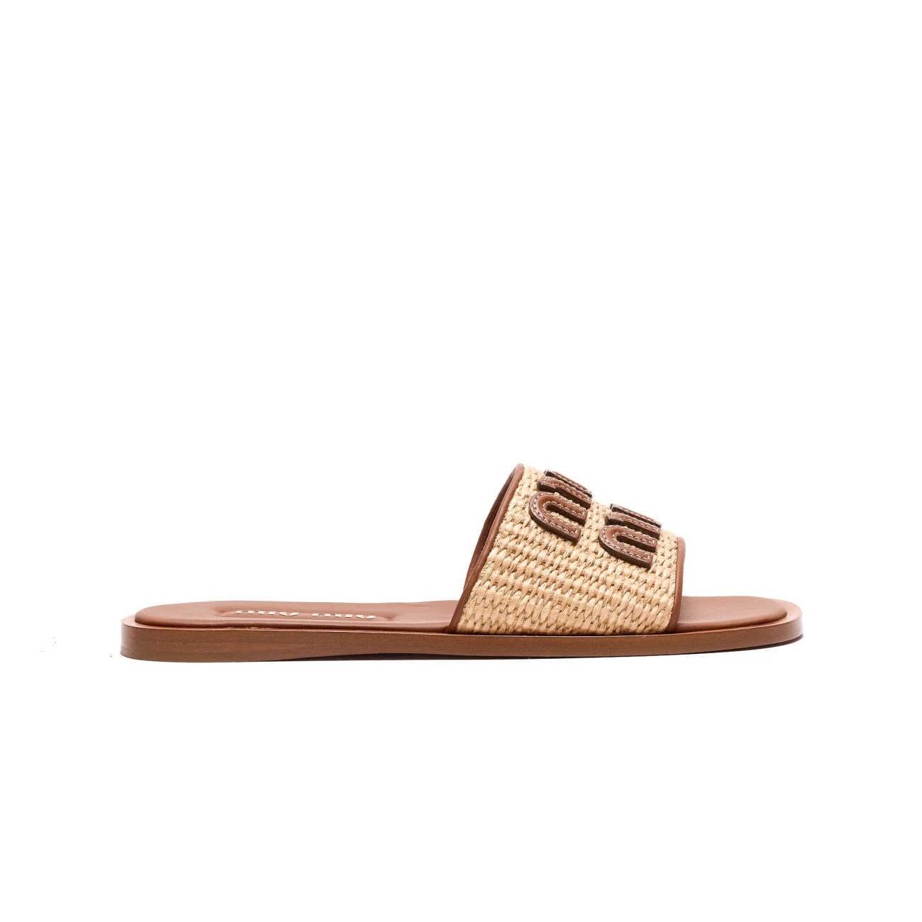 Miu Miu Women Logo Slide Sandals - 1
