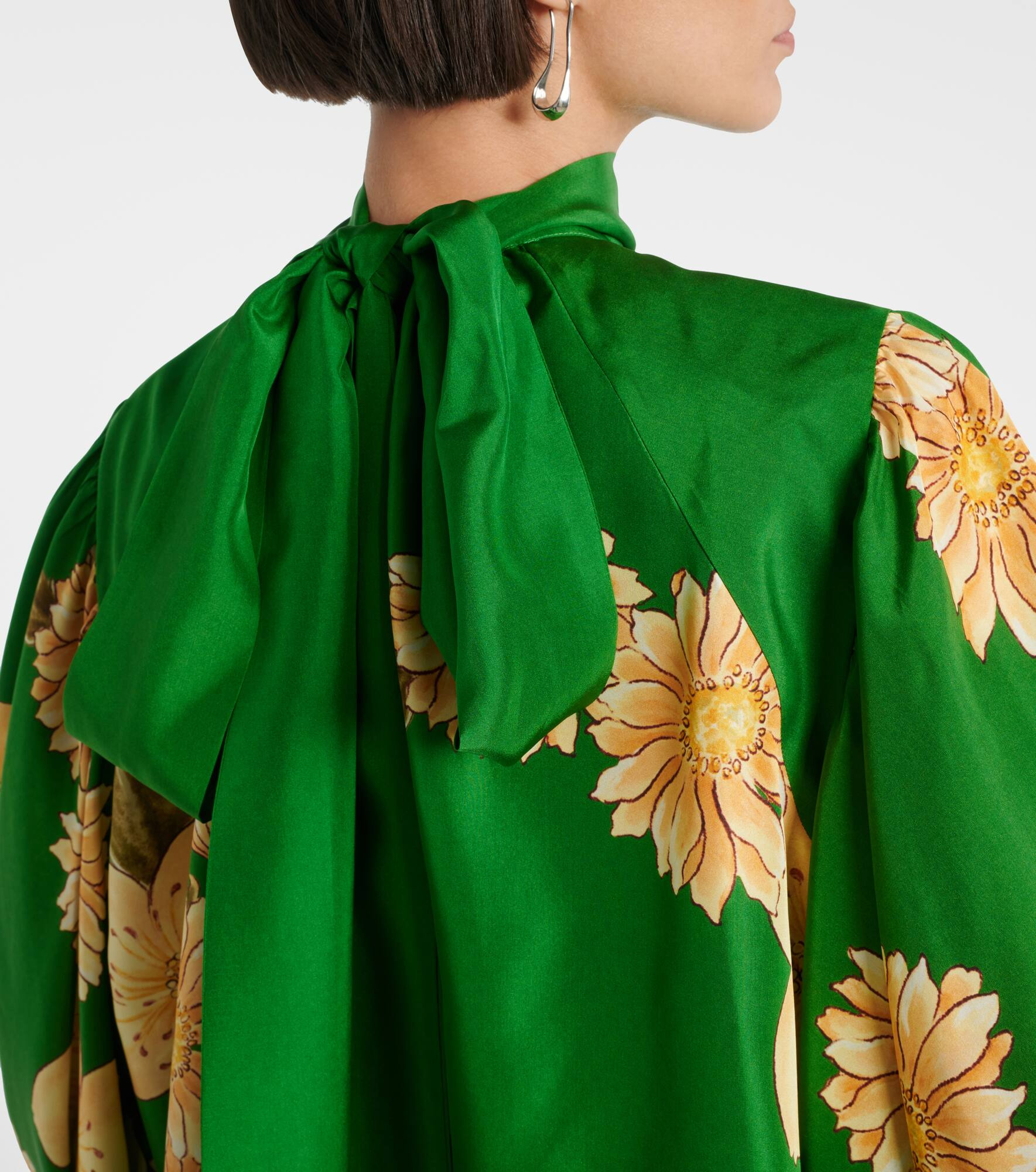 Sage floral silk blouse - 6