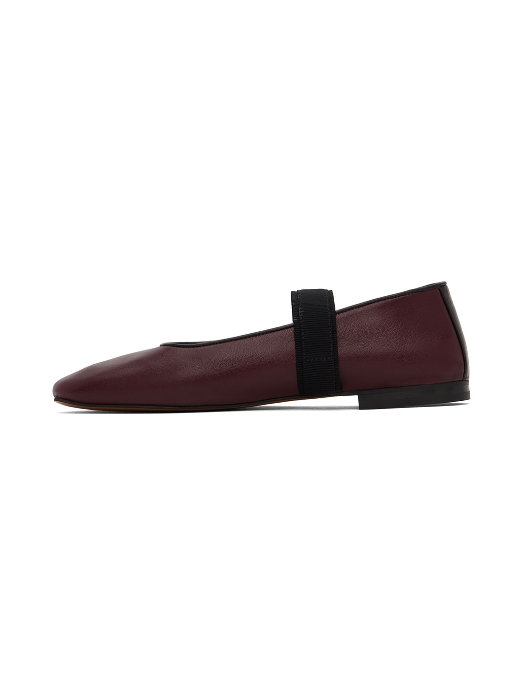 Burgundy Mary Jane Ballerina Flats - 3