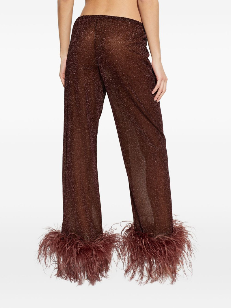 plumage feather-trim trousers 4
