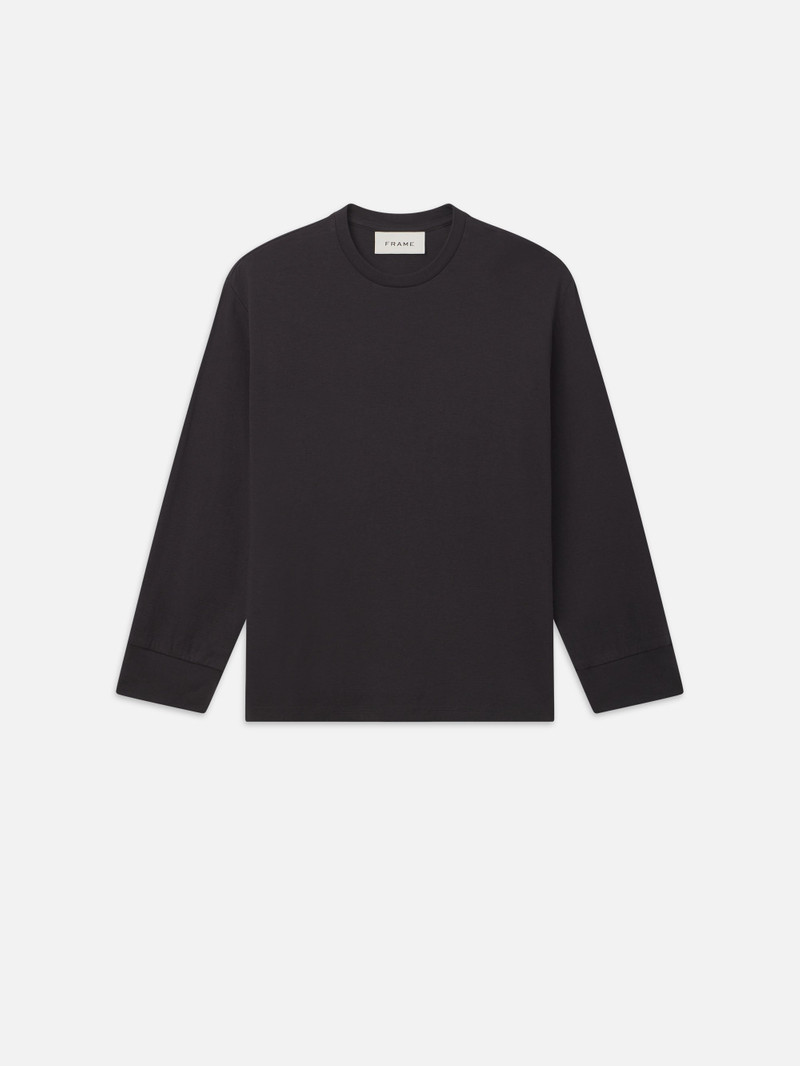 Duo Fold Long Sleeve Crew in Dark Grey 1