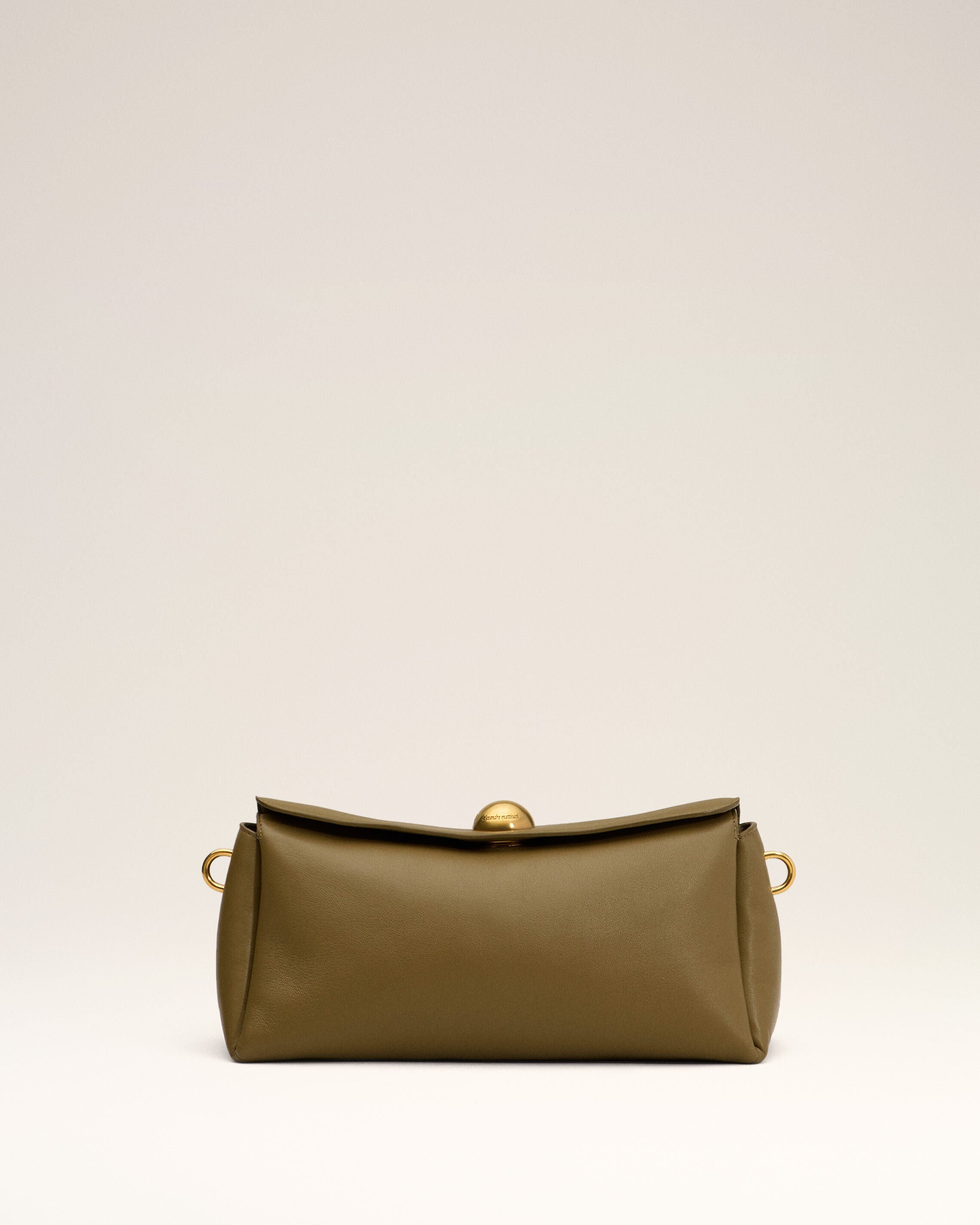 KHAKI LEATHER CARROUSEL BAG - 2